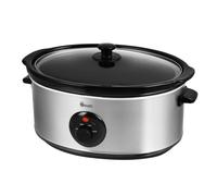 Swan Silver Stainless Steel Slow Cooker 6.5L