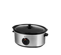 Swan Silver Stainless Steel Slow Cooker 6.5L