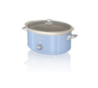 Swan SF17031BLN Retro Slow Cooker with 3 Temperature Settings, Keep Warm Function, 6.5L, 320W, Retro Blue