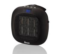 Swan SH27010N Plug-In Fan Heater with 12 Hour Timer, LED Display and Overheat Protection, 700W, Black