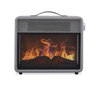 Swan SH27034 Retro Flame Effect Heater with Adjustable Thermostat, Independent Flame Effect, Quiet Operation, Overhear and Tip Over Switch Protection, 1.8KW, Grey