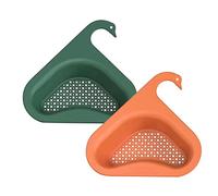 Swan Shape Sink Basket, 2 Pack Swan Drain Basket for Kitchen Sink, Multi-Functional Hanging Filtering Draining Rack, Kitchen Triangle Sink Filter, Swan Strainer Basket Hanging on Faucet (2PC,A4)