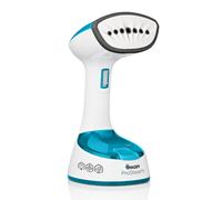 Swan SI12030N Foldable Garment Steamer with Removable Brush Attachments, Lightweight, 120ml Water Tank, 1470 Watts, White and Blue