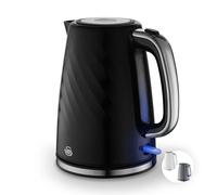 Swan SK14611BLK Windsor Rapid Boil Kettle with Removable Limescale Filter, Boil Dry Protection and Hidden Cord Storage, 1.7L, 3KW, Black