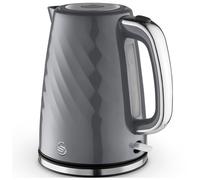 Swan SK14611GRY Windsor Textured Kettle in Grey 1 7L 3kW Rapid Boil
