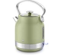 Swan SK14631GRN Retro Traditional Kettle, Rapid Boil, Removable Limescale Filter, Easy Pour, 360 Degree Base, Water Indicator Window and Boil Dry Protection 1.7L, 3KW, Green and Stainless Steel