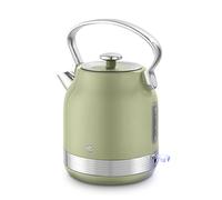 Swan SK14631GRN Retro Traditional Kettle, Rapid Boil, Removable Limescale Filter, Easy Pour, 360 Degree Base, Water Indicator Window and Boil Dry Protection 1.7L, 3KW, Green and Stainless Steel
