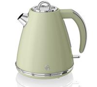 Swan SK19020GN Retro Jug Kettle, Fast Boil, Easy Pour, 360 Degree Base, 1.5L, 3KW, Green