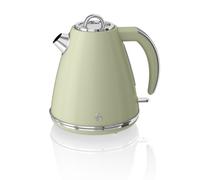 Swan SK19020GN Retro Jug Kettle, Fast Boil, Easy Pour, 360 Degree Base, 1.5L Fast Boil, 3KW, Green