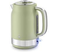 SWAN SK19025GRN RETRO 1.7 LITRE 3KW CORDLESS KETTLE IN GREEN