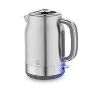Swan SK19025SS Retro Jug Kettle, Rapid Boil, Removable Limescale Filter, Easy Pour, 360 Degree Base, Water Indicator Window and Boil Dry Protection 1.7L, 3KW, Stainless Steel