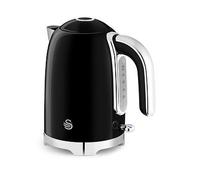 Swan SK19026BLK Solace Cordless Kettle, Premium Stainless Steel with a High Gloss Finish, Fast Boil, 360-Degree Base, Removable Limescale Filter, 1.7 Litres, 3000W, Black