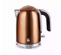 Swan SK19026COP Solace Cordless Kettle, Premium Stainless Steel with a High Gloss Finish, Fast Boil, 360-Degree Base, Removable Limescale Filter, 1.7 Litres, 3000W, Copper with Chrome Trim