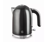 Swan SK19026GRP Solace Cordless Kettle, Premium Stainless Steel with a High Gloss Finish, Fast Boil, 360-Degree Base, Removable Limescale Filter, 1.7 Litres, 3000W, Graphite with Chrome Trim