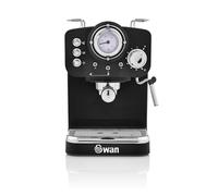 Swan SK22110BN Retro Espresso Coffee Machine with Milk Frother, Steam Pressure Control, 1.2L Detachable Water Tank, 1100W, Retro Black