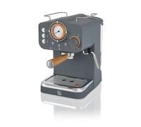 Swan SK22110GRYN Nordic Espresso Coffee Machine with Milk Frother, Steam Pressure Control, 1.2L Detachable Water Tank, 1100W, Nordic Slate Grey