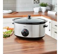 Swan Slow Cooker 6.5L Stainless Steel Kitchen Cooking Pot - Large Family Sized