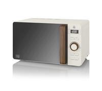 Swan SM22036LWHTN Nordic LED Digital Microwave with Glass Turntable, 6 Power Levels & Defrost Setting, 20L, 800W, White