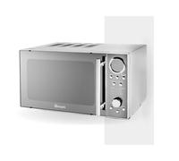 Swan SM3080LN with Glass Turntable, 10 Power Levels, Mirrored Door, 20L, 800W, Silver