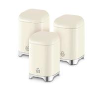 Swan Solace 1.5 Litre Cast Iron Set of 3 Kitchen Storage Canisters - Cream