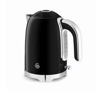 Swan SK19026BLK Solace Cordless Kettle, Premium High Gloss Finish, Fast Boil, 360-Degree Base, Removable Limescale Filter, 1.7 Litres, 3000W, Black