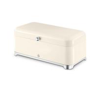 Swan Solace 16L Bread Bin, Large Capacity, Worktop Kitchen Storage, Suitable for Loaves, Rolls and Bakes, Lift Up Hinged Lid, Easy Clean and Durable, H16.6 x W44 x D22cm, Cream, SWKA18540CRM