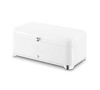 Swan Solace 16L Bread Bin, Large Capacity, Worktop Kitchen Storage, Suitable for Loaves, Rolls and Bakes, Lift Up Hinged Lid, Easy Clean and Durable, H16.6 x W44 x D22cm, White, SWKA18540WHT