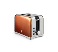 Swan ST19031COP Solace 2 Slice Toaster, Premium Stainless Steel with a High Gloss Finish, 7 Browning Levels, Defrost, Reheat and Cancel Functions, Non-Slip Feet, Self-Centring Function, 930W, Copper