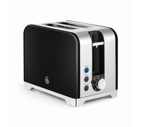 Swan Solace 2-Slice Stainless Steel Toaster Black 7 Browning Defrost Reheat 930W