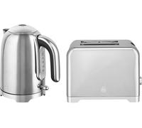 SWAN Solace 2-Slice Toaster & Cordless Jug Kettle Bundle - Silver, Silver/Grey