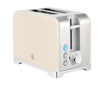 Swan Solace 2-Slice Toaster Cream Stainless Steel 930W Defrost Reheat Cancel