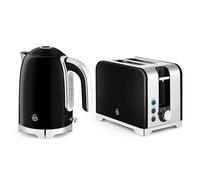 Swan Solace Black Kettle & 2 Slot Toaster Set