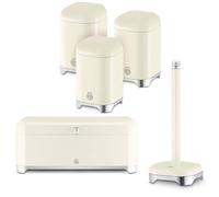 Swan Solace Bread Bin, Canisters And Towel Pole In Cream Cream
