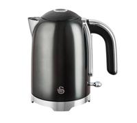 Swan SK19026GRP Solace Cordless Kettle, Premium Stainless Steel with a High Gloss Finish, Fast Boil, 360-Degree Base, Removable Limescale Filter, 1.7 Litres, 3000W, Graphite with Chrome Trim