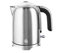 Swan SK19026SS Solace Cordless Kettle, Premium Stainless Steel with a High Gloss Finish, Fast Boil, 360-Degree Base, Removable Limescale Filter, 1.7 Litres, 3000W, Stainless Steel with Chrome Trim