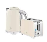 Swan Solace Electric Kettle & Toaster Cream 1.7L Rapid Boil 7-Browning Levels
