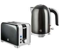 Swan Solace Graphite Kettle & 2 Slice Toaster High Gloss Finish & Chrome Trim
