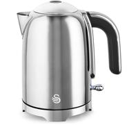 Swan Elegance Black Kettle 4 Slice Toaster Bread Bin Canister Tree Set