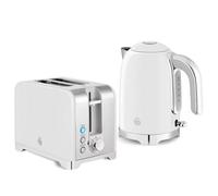 Swan Solace Kettle & Toaster Set White Stainless Steel 1.7L Fast Boil 7 Browning
