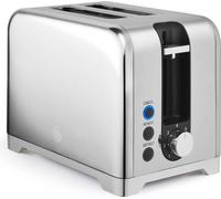 Swan Solace 2-Slice White Toaster: Variable Width, 7 Browning Levels, Defrost, Reheat