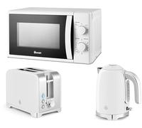 Swan Solace White 1.7L 3KW Kettle, 2 Slice Toaster and SM4420WHT Microwave. Contemporary Design Kettle, Toaster & Microwave Kitchen Set with a Premium White Finish
