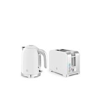 Swan Solace White Kettle & 2-Slice Toaster Breakfast Set, 7 Browning Levels