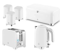 Swan Solace White Kettle Toaster Bread Bin Canisters Matching Kitchen Set