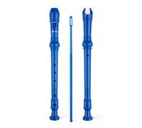 SWAN Soprano Recorder Instrument for Beginners Student - German Fingering 8 Hole Flute Detachable 3pcs Descant Recorder with Cleaning Rod and Fingering Chart, Royalblue