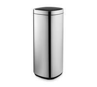 Swan Square Sensor Bin with Hands-Free Opening Using Motion Sensor Technology, Ozone Odour Sterilisation, Liner Retainer Ring, Stainless Steel Body, Large 50L Capacity
