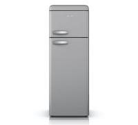 SWAN SR11010GRNE Retro Free Standing Top Mounted 70/30 Split Fridge Freezer with Energy Class E, 3 Adjustable Shelves, Fast Freeze, Grey