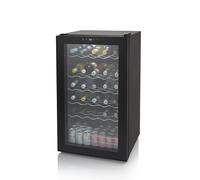 Swan SR12040BN 34 Bottle Glass Fronted Wine Cooler, LED Display, 80L