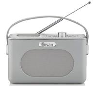 Swan SRA43010GRN Retro DAB Bluetooth Radio, LCD Display with Blue Backlight, 20 Pre Set Stations, Grey