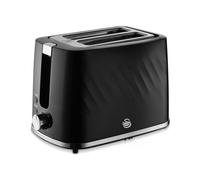 Swan ST14071BLK Windsor 2 Slice Toaster with 7 Browning Levels, Defrost/Reheat/Cancel Functions, Self-Centring Functions and Removable Crumb Tray, 90