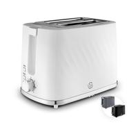 Swan ST14071WHT Windsor 2 Slice Toaster with 7 Browning Levels, Defrost/Reheat/Cancel Functions, Self-Centring Functions and Removable Crumb Tray, 90